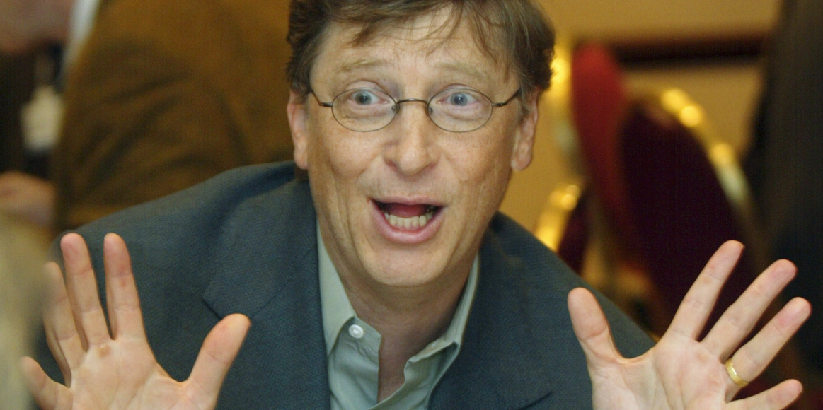 Bill Gates, en un dinar a la 32ena trobada anual del Forum Econòmic Mundial. Nova York, 3 de febrer del 2002. De Wikimedia Commons.